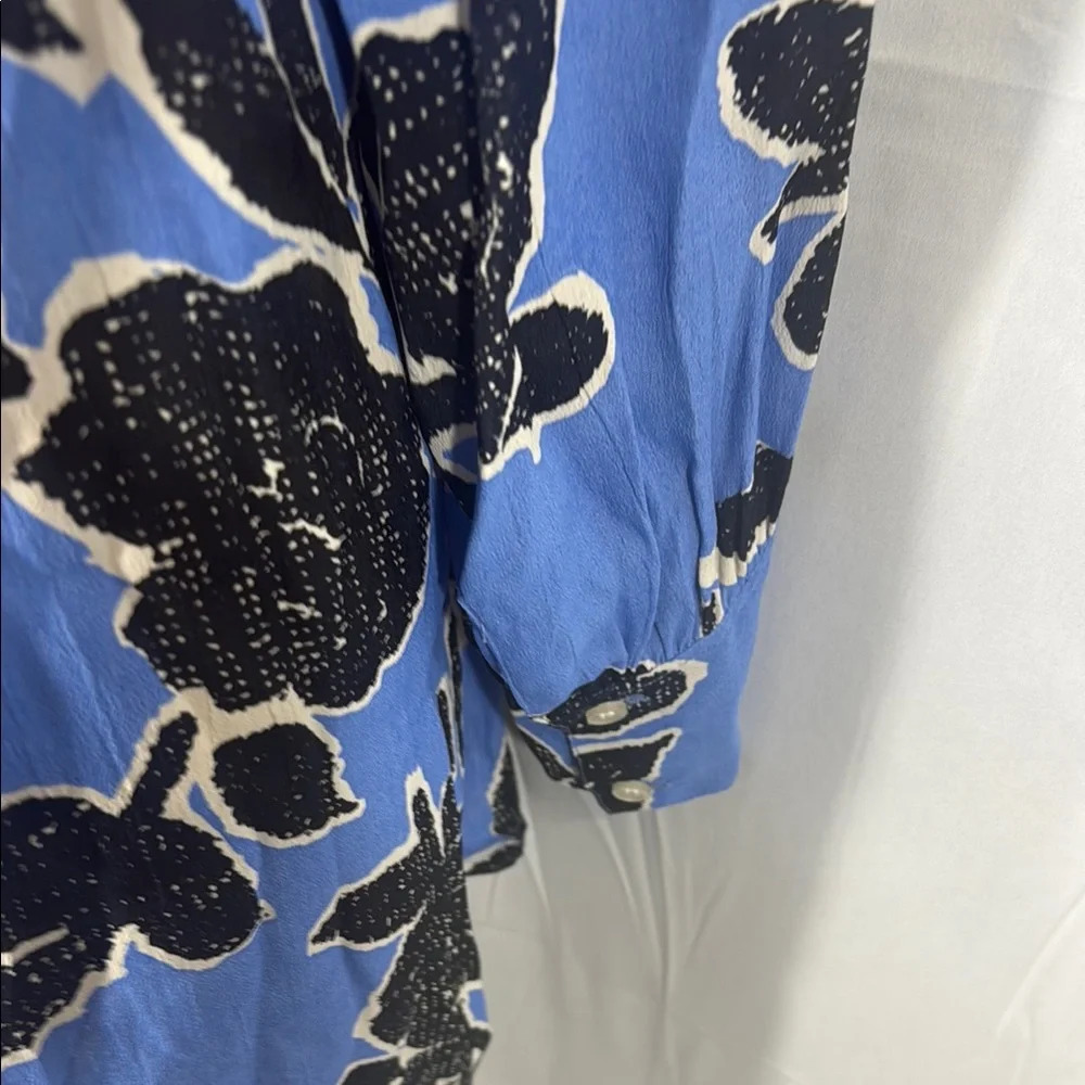 Masai Giovita Tunic Granada Sky Blue and Black Floral  Size Medium - Picture 10 of 11
